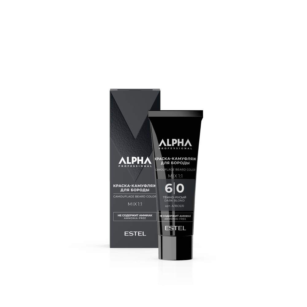 Краска-камуфляж для бороды ALPHA 6/0 тёмно-русый, 40 мл