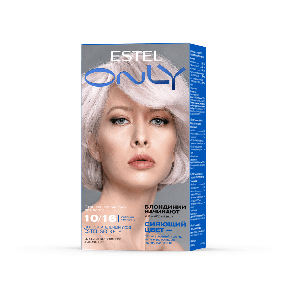 Стойкая краска-гель для волос ESTEL ONLY 10/16 Светлый блондин пепельно-фиолетовый, 125 мл