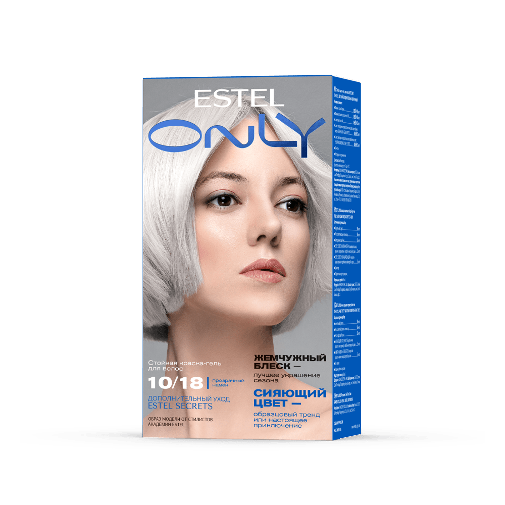 Стойкая краска-гель для волос ESTEL ONLY 10/18 Светлый блондин пепельно-жемчужный, 125 мл