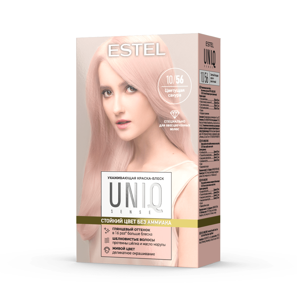 Ухаживающая краска-блеск без аммиака для волос ESTEL UNIQ SENSE 10/56 светлый блондин красно-фиолетовый