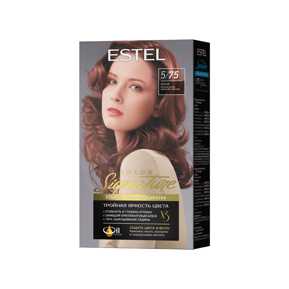 Стойкая крем-гель краска для волос ESTEL COLOR Signature 5/75 Брауни, 150 мл