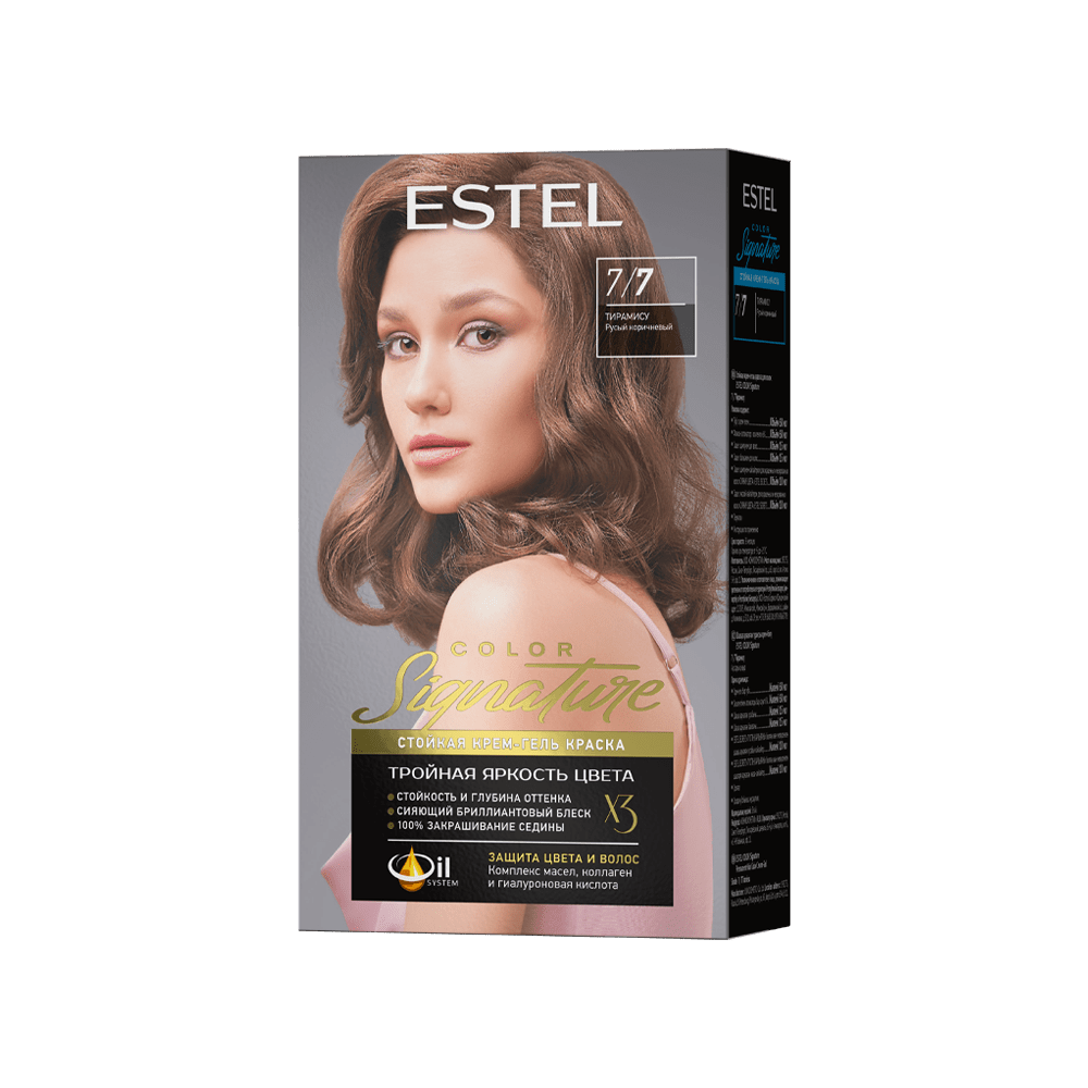 Стойкая крем-гель краска для волос ESTEL COLOR Signature 7/7 Тирамису, 150 мл