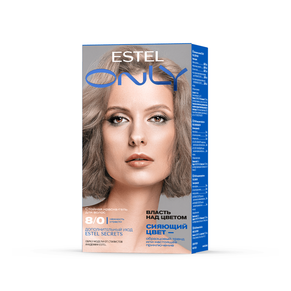 Стойкая краска-гель для волос ESTEL ONLY 8/0 Светло-русый, 125 мл