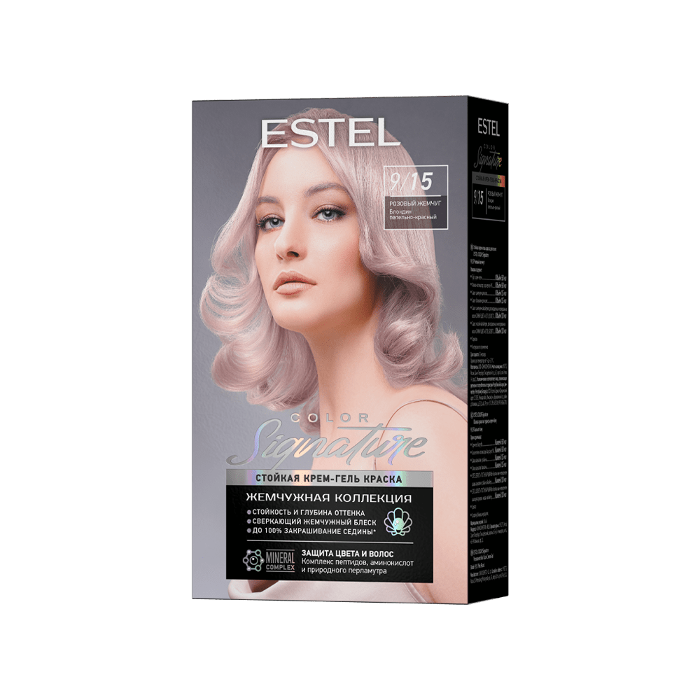 Стойкая крем-гель краска для волос ESTEL COLOR Signature 9/15 Розовый жемчуг, 150 мл